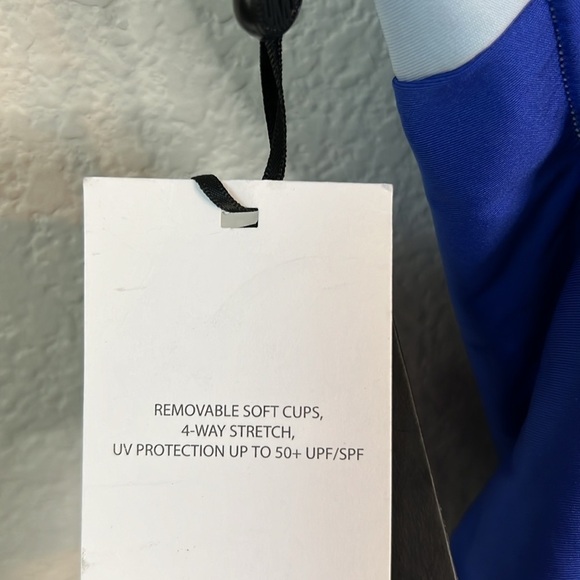 DKNY Lapis Blue Colorblock One Piece Swimsuit Size 8 - Picture 11 of 13